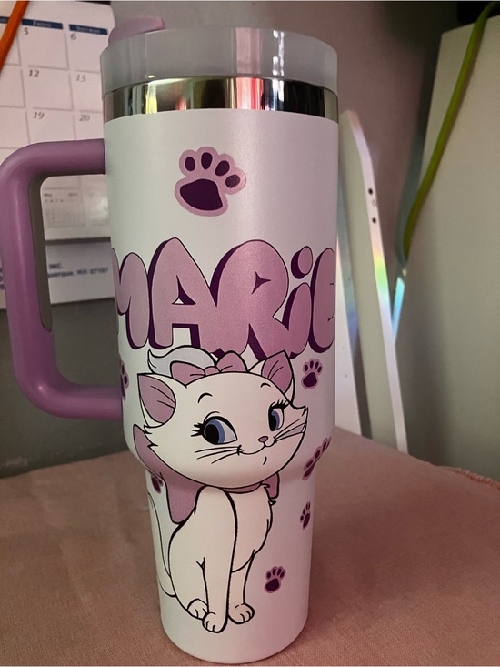 Other - BRAND NEW 40oz Marie Cat Travel Mug - Lavender Handle (Disney)
